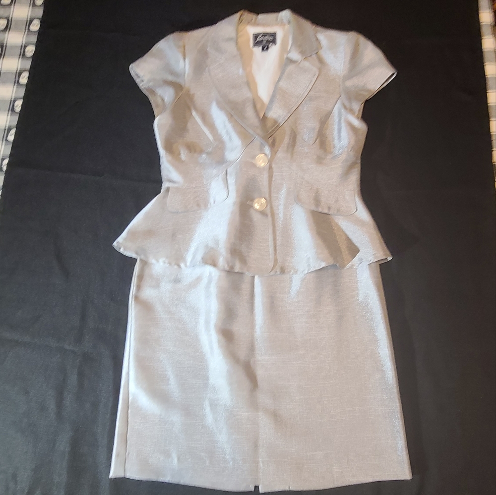 Silver skirt suit